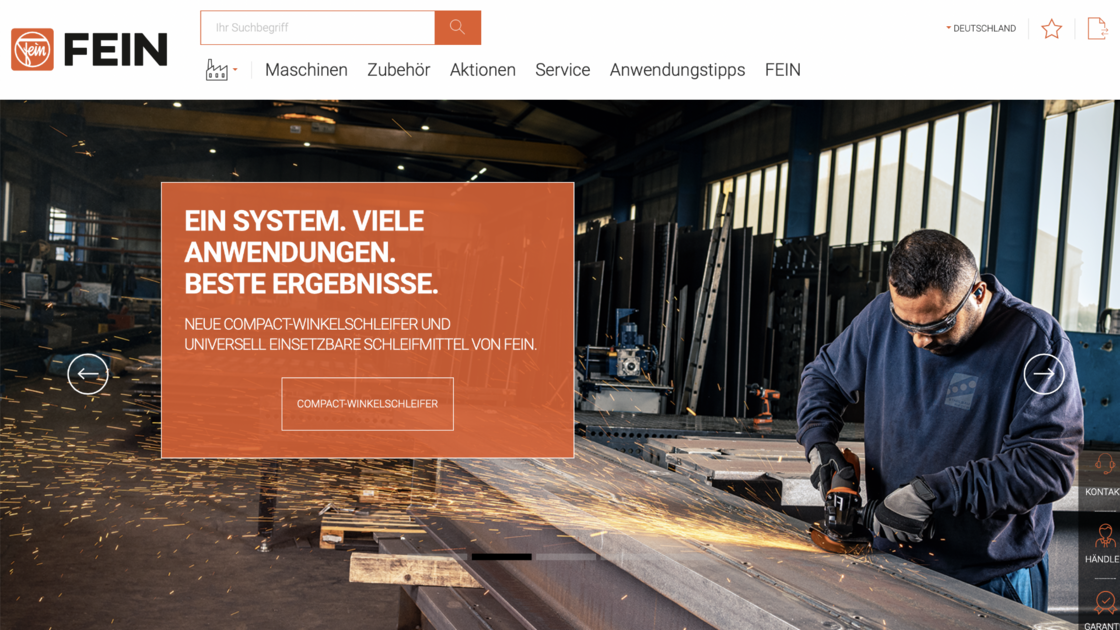 Image of Fein's website